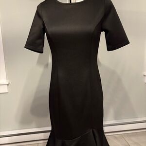 Black Ruffle Hem Dress